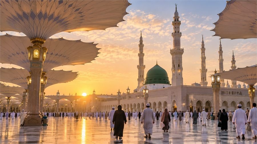 صورة توضيحية للمسجد النبوي في المدينة المنورة